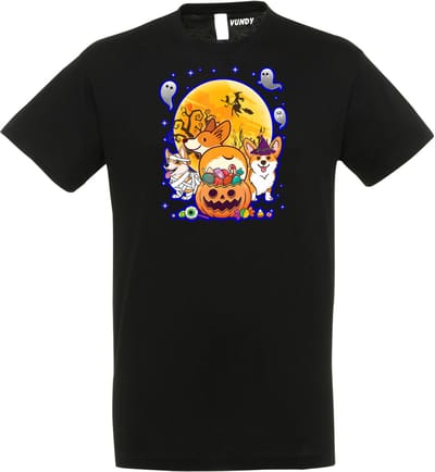 T-shirt Halloween Hondjes | Halloween kostuum kind dames heren | verkleedkleren meisje jongen | Zwart | maat XS