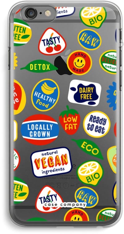 Case Company® - Hoesje geschikt voor iPhone 6 PLUS / 6S PLUS hoesje - Fruitsticker - Soft Cover Telefoonhoesje - Bescherming aan alle Kanten en Schermrand