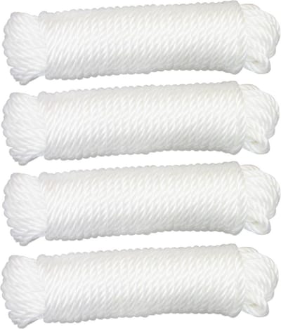 AMIG paracord touw - 4x - 10 meter - D5mm - 110kg - polypropyleen - wit