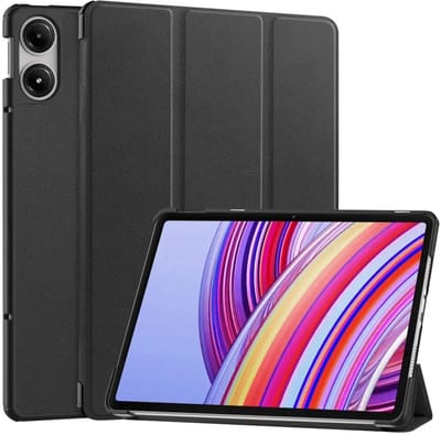 Tablet Hoes Geschikt voor Xiaomi Redmi Pad Pro / Poco Pad | Book Case met Standaard | Kunstlederen Beschermhoes | Tri-fold | Zwart