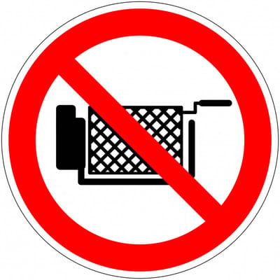 Verboden te frituren sticker 50 mm - 10 stuks per kaart