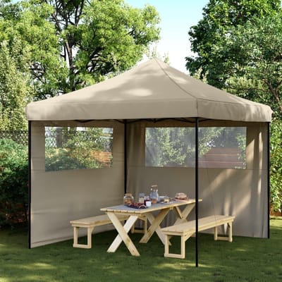 Opvouwbare Partytent - Tuinpaviljoen Inklapbaar - Feestelijke Bijeenkomsten - Pop-up Snel Opzetten - 292x292x315 cm - Taupe