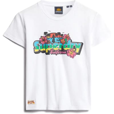 Superdry - Cali sticker T-shirt met aansluitende pasvorm - Dames - T-shirts