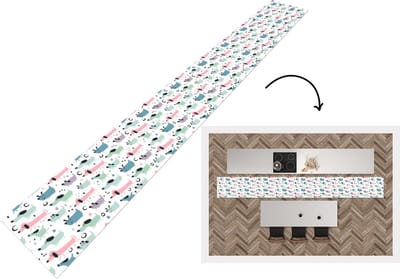 Keukenloper - Keukenmat - Patroon - Hond - Tekenen - 400x50 cm - Keuken vloerkleed