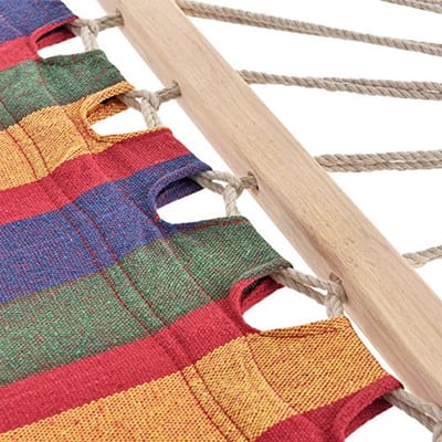 Katoenen hangmat met standaard 290x150 cm - Meerkleurig design voor binnen en buiten