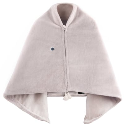 Draadloze Poncho met 3 wamte standen - Omslagdoek - Elektrische deken - Warmtekussen - Beige - STAUS&BACH Solace