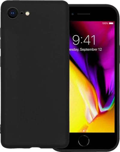 Hoes - Geschikt voor Apple iPhone 7 - Sterk & Shockproof - Hoesje Cover - Siliconen Case - Zwart