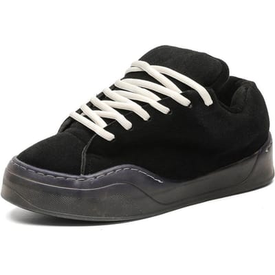 Veelzijdige Herfst Nieuwe Herenschoenen Outdoor Universeel Antislip Dikke Zool Casual Dagelijks Huis Sportschoenen Laag Model Skateschoenen 44 zwart