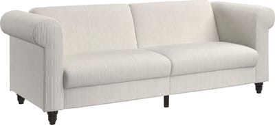 Felix II 3-Zits Slaapbank met Uitschuifbaar Bed - Antraciet Cord & Microvezel - 236 cm