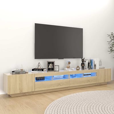 vidaXL - Tv-meubel - met - LED-verlichting - 260x35x40 - cm - sonoma - eikenkleurig