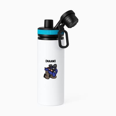 Hacebo® - Paintball met eigen naam waterfles met draaidop blauw - Sport - Paintballer - Sport - water fles - 850ML