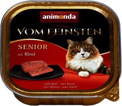 Animonda Vom Feinsten Serie - Natvoer voor Senior Katten - Rundvlees - 25x100g - Verminderd Vet