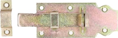 Deltafix schuifslot/hangslotschuif - 1x - 10 x 4.5cm - geel verzinkt staal - deur - schutting - hek
