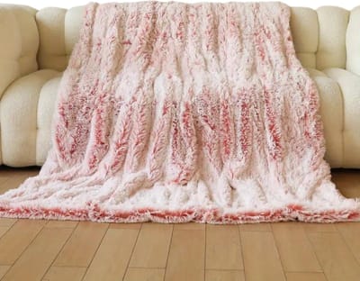 Livano Plaid - Dekentje - Pluche - Wollen - Fleece - Deken - Knuffeldeken - Bank Deken - Licht Roze - 130x160cm