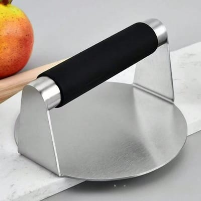 Poignée en silicone de cuisine presse à burger acier inoxydable presse à viande ménager fabricant de galettes de viande presse à steak multifonction noir