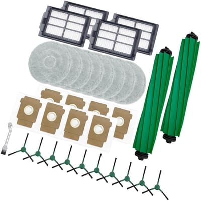 Robotstofzuiger Onderdelen - Schoonmaakaccessoires Set - Efficiënte Schoonmaak - Compleet Vervangingspakket - 33 Stuks - Wit Zwart
