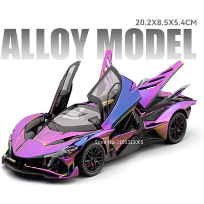 1:24 Apollo Evo Atlantic Jouets Modèles de Voitures de Sport Alliage Moulé sous Pression Direction des Roues Avant Portes à Tirer Ouvertes Collection Supercars