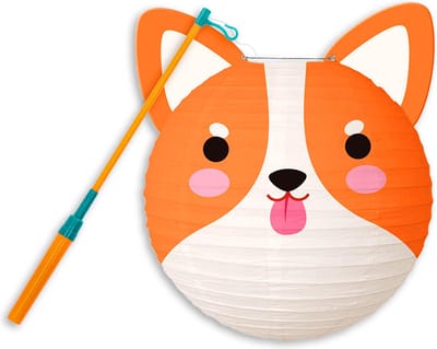 LUQ - Hond - Lampion - Sint Maarten - Lampionstokje - Met Lichtje - Dieren - TrekLampion - Papier - Kind - 1 Stuk
