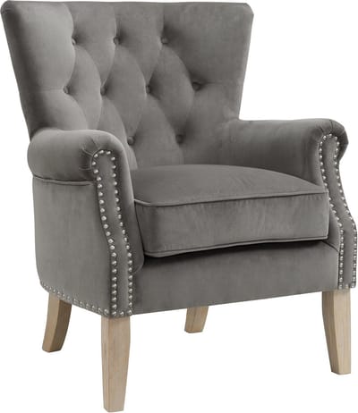 Dorel - Gestoffeerde loungestoel in stof grijs (86 x 73 x 75 cm)