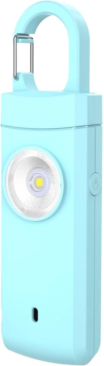 Persoonlijk alarm - Senioren Alarm - Persoonlijk Zakalarm -Zelfverdediging Sirene - Veiligheid Alarm - Persoonlijke Alarmknop - Sleutelhanger - Met zaklamp - Voor vrouwen - meisjes en ouderen - blauw