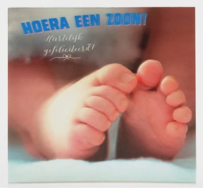 Depesche - 3D wenskaart geboorte met de tekst !Hoera, een zoon" - 045