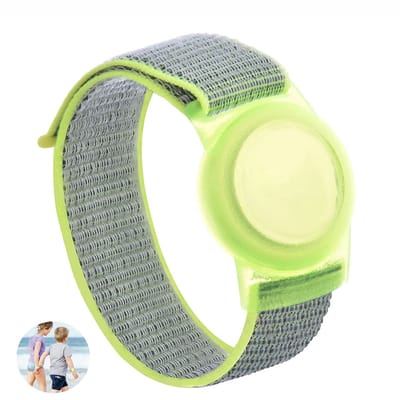 Consumerce® Nylon Armband Geschikt voor AirTag met Klittenband Sluiting – Geel - Kind Polsband – Kids GPS Horloge – Peuter – Tracker – Ouderen – Kinderhorloge – Kinderen – Volgsysteem – Trackers Armbanden