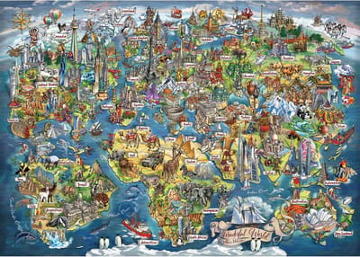 Puzzel 3000 Stukken: Wereldkaart