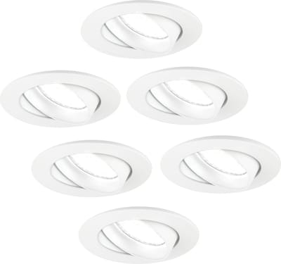 Ledvion - 6X LED Inbouwspot Rio - Wit - Dimbaar - 3W - 6500K - Ø85 mm