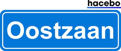 Hacebo - Plaatsnaam Sticker - 29x10 CM - Oostzaan sticker - Verkeersborden sticker - grappige cadeaus - Oostzaan