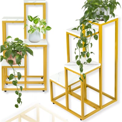 SEDDŌ - Loft Stijl Metalen Plantenstandaard - 4 Niveaus - Stabiele Constructie