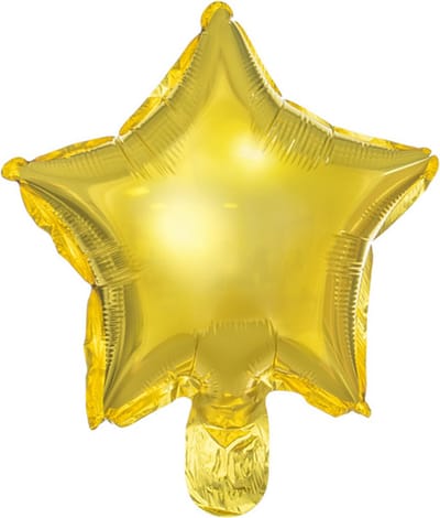 Partydeco - Folieballon Sterren Goud 25 cm (25 stuks)