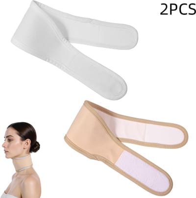2 stuks - Castorolie Nekwikkel - biologische castoroliepakkingen -Geschikt voor nekmassage, rustgevend - khaki+ wit - 45×9.5cm