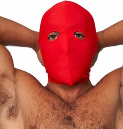 Mister B - lycra masker open ogen - rood - one size
