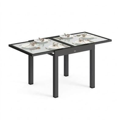 Aafinity Multifunctionele Uitschuifbare Eettafel – Aluminiumlegering Tuintafel voor Terras, Balkon, Feesten en Familiediners