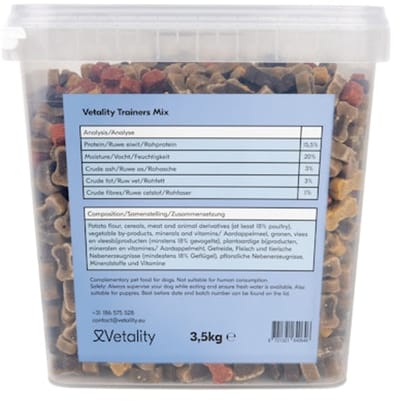 Vetality Hondensnacks Training - 2 x 3,5kg - Hondenkoekjes emmer - Hondenkoekjes aanbieding