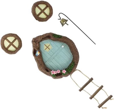 Sprookjeshuisje Decoratie - Tuin Ornament - Tuin Verfraaien - Lichtgevend in Donker - 11.5 cm Deur - Multicolor