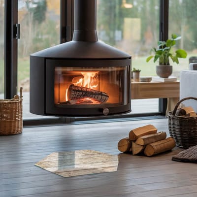 Coloray Vloerplaat Houtkachel - Vloerplaat voor Houtkachel - 40 cm x 34 cm - Vloerplaat Open Haard - Beige Vloerplaat Kachel - Onderplaat Voor Houtkachel - Plaat voor Onder Kachel - Kachel Vloerplaat - Verwarmingsaccessoires