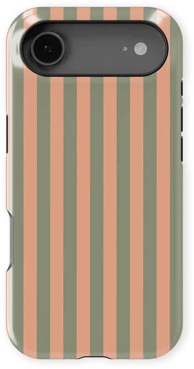 DripCase Gestreept Hoesje geschikt voor iPhone 17 Air | Backcover met Mag | Stripes Motief | Trendy Case geschikt voor iPhone 17 Air met Strepen Sweet Sage