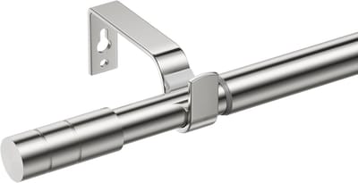 Uitschuifbare gordijnroede - Verstelbare roede - Gordijnen ophangen - Stevige ijzeren constructie - 72-220 cm - Geborsteld nikkel