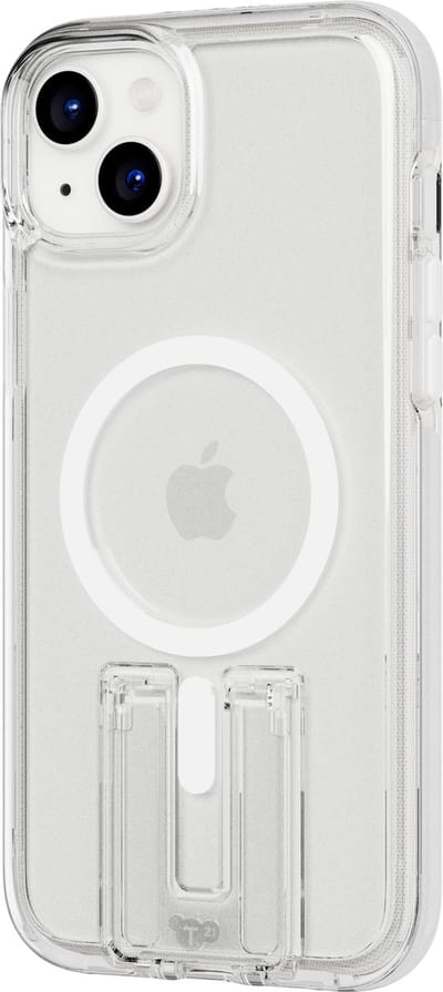 Tech21 Evo Crystal Kick - iPhone 15 Plus hoesje - Schokbestendig telefoonhoesje -Transparant/Wit - 4,9 meter valbestendig - Flexshock