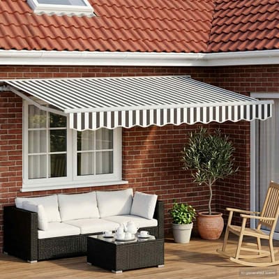 vidaXL - Handbediende - luifel - met - LED's - Antraciet - en - Wit - 2,5 - x - 2 - m