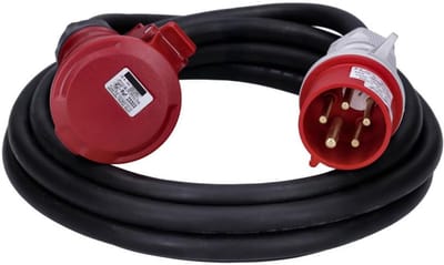 CEE Verlengkabel 5-polig 32A 400V H07RN Rubber 5m IP44