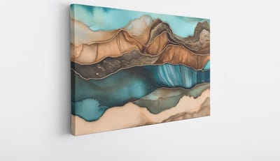 Saammp Canvas Schilderij - Kleurrijk - marmer in lagen - Dynamisch - Abstract kunstwerk - 30x20 - Foto op canvas - Wanddecoratie - Muurdecoratie Woonkamer - Slaapkamer decoratie - Canvas Print
