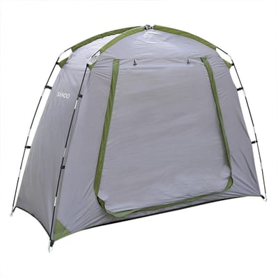 Waterdichte buitenfietsenstalling, fietstent, zilverkleurige polyester fietsenstalling, ruimtebesparende fiets, tuingereedschapsopslaghoes gray