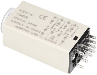 Allecto - Automatische Timer met Hoge Precisie - H3Y-4 Tijdrelais 14-pens 24VDC - Betrouwbare Schakeltijd - Geschikt voor Diverse Toepassingen - Pe...