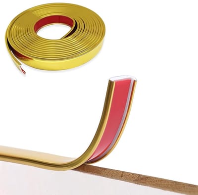 JHUBERS- Randbanding U-vorm - 5M Zelfklevende Banding - Flexibele PVC Rand - Meubelrand Trim - Voor Tafel/Kast - Eenvoudig te Plakken - Meubelafwerking