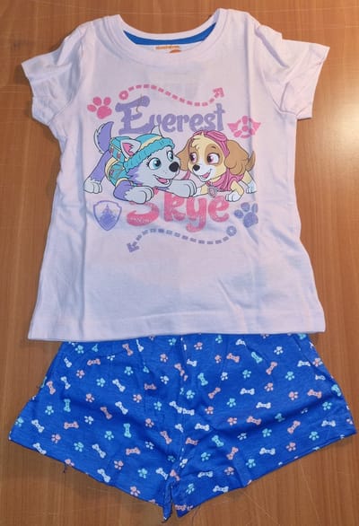 Paw Patrol shortama / pyjama Skye & Everest roze/blauw maat 98