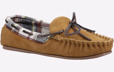 Cotswold Chatsworth Dames Suède Tan Pantoffels
