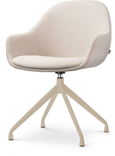 Nolon Nola-Mae Draaibare Eetkamerstoel Beige - Beige Onderstel - Stoffen - Armleuning - Comfortabel - Modern