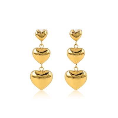 My Bendel - Goudkleurige Hartjes Oorbellen My Bendel - met Luxe Cadeauverpakking | Sieraden Voor Dames